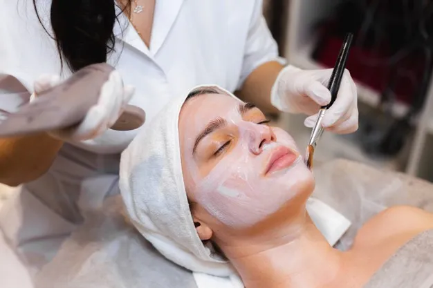 Bride receiving a luxury facial treatment at HMS Fat Freezing Dubai before her wedding