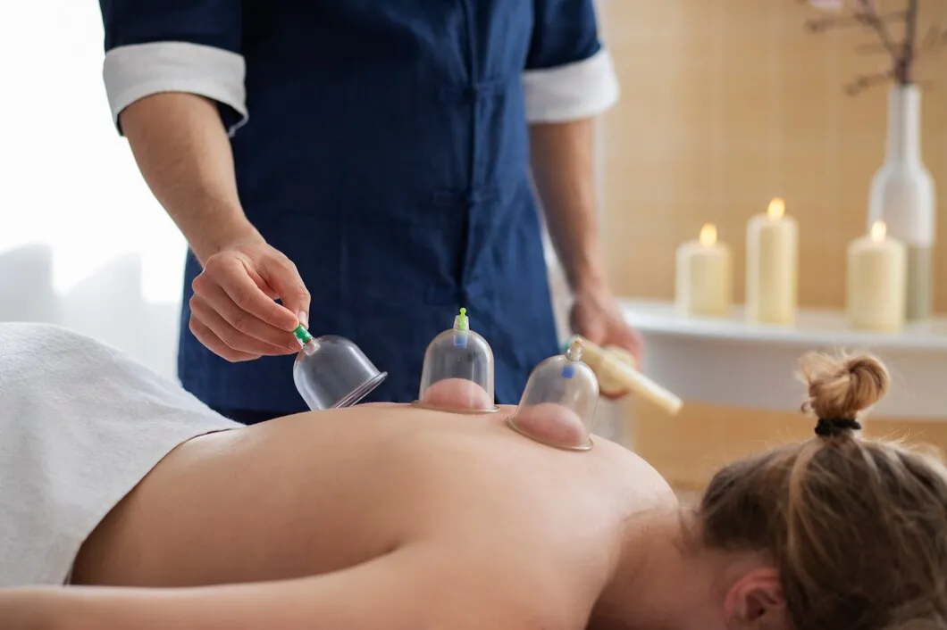 Hijama Cupping Therapy session at HMS Fat Freezing Dubai