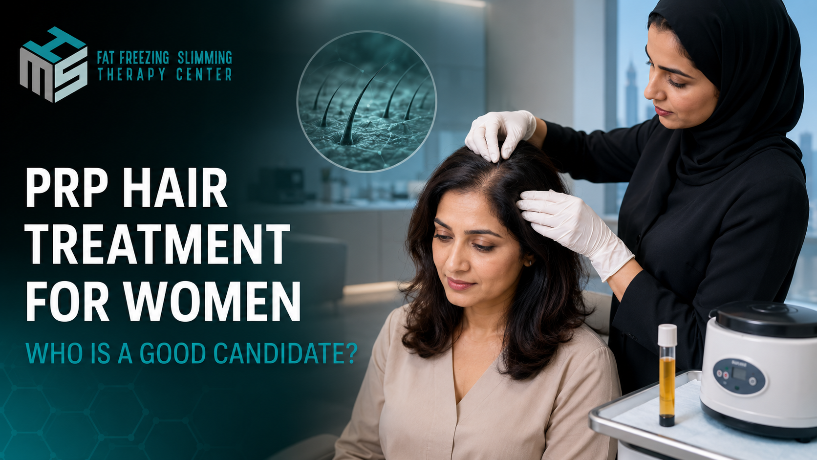 Woman receiving PRP Hair Treatment for thinning hair at a professional Dubai clinic