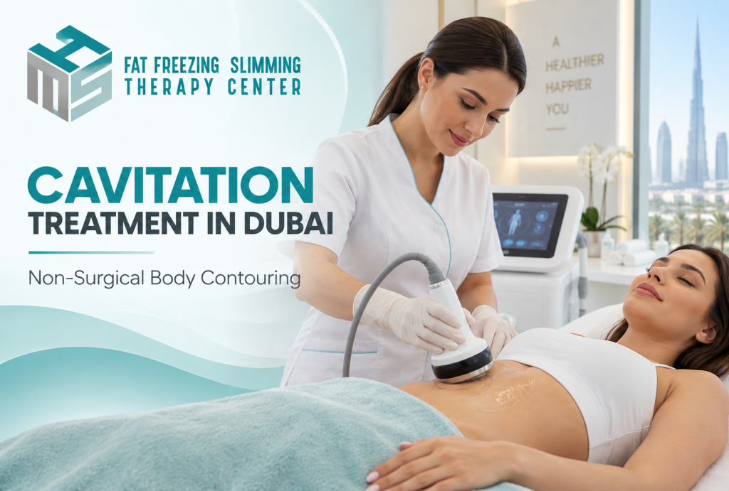 Current image: Cavitation treatment in Dubai for non-surgical body contouring at HMS Fat Freezing