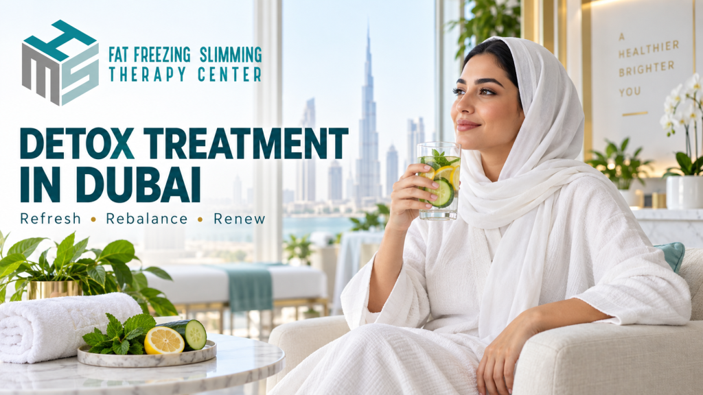 Current image: Woman receiving personalised Detox treatment at HMS Fat Freezing in Dubai
