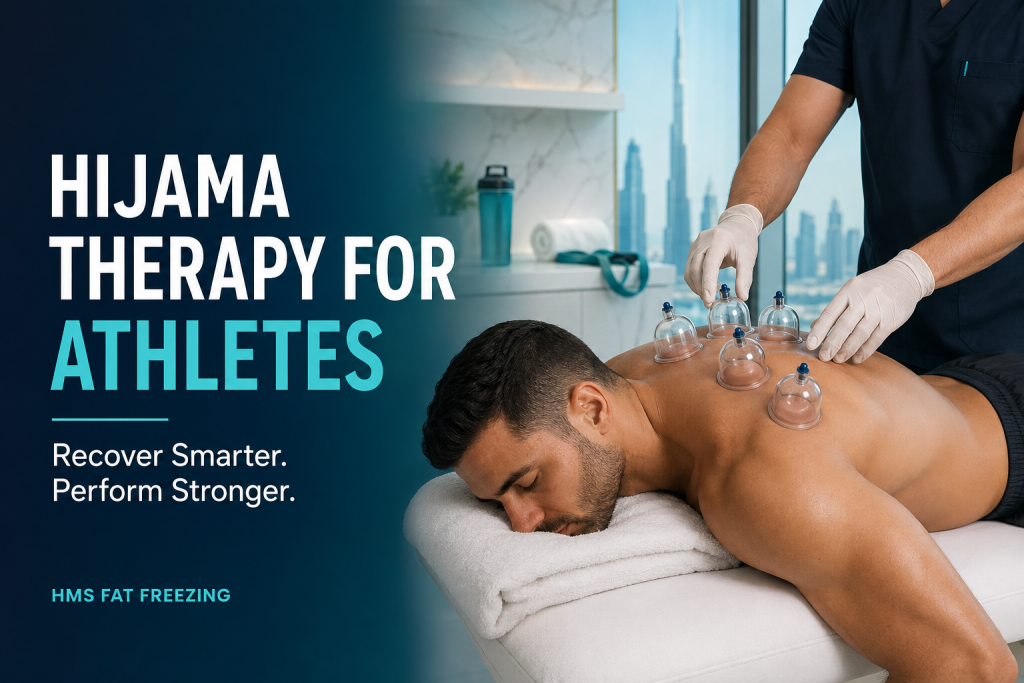 Current image: Athlete receiving Hijama Therapy for muscle recovery at a professional Dubai clinic