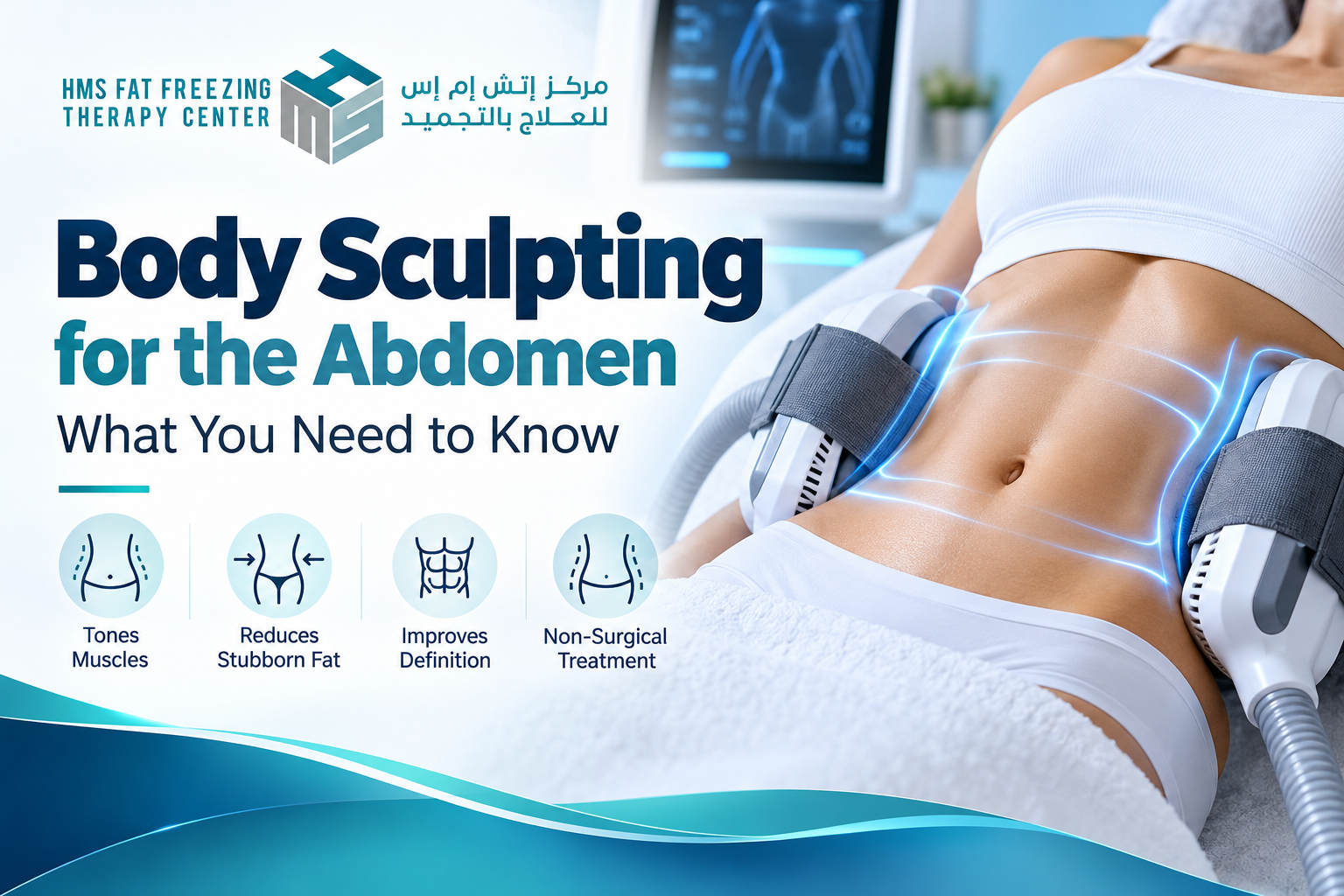 Body Sculpting treatment for abdomen at HMS Fat Freezing Dubai