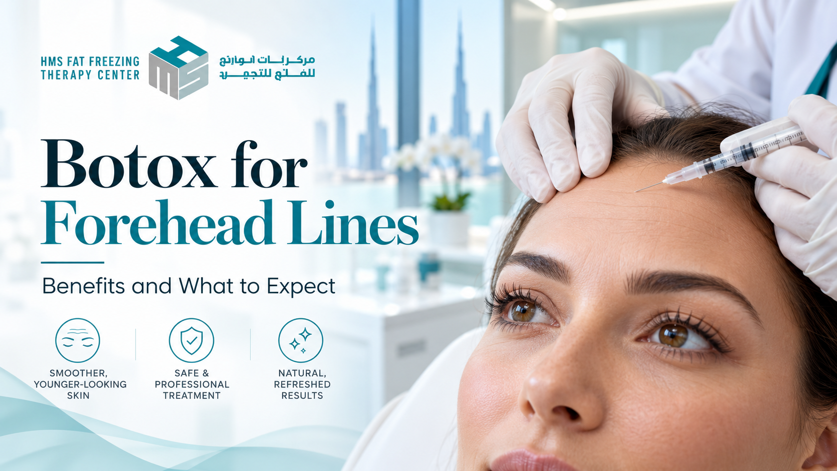 Botox treatment for forehead lines at HMS Fat Freezing Dubai