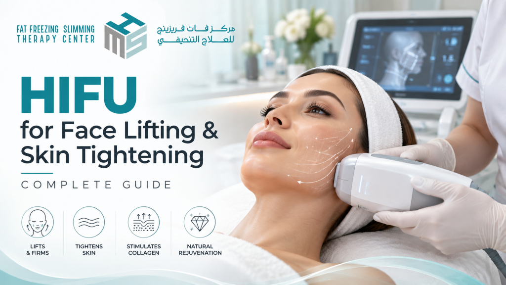 Current image: Professional HIFU face lifting and skin tightening treatment at HMS Fat Freezing in Dubai