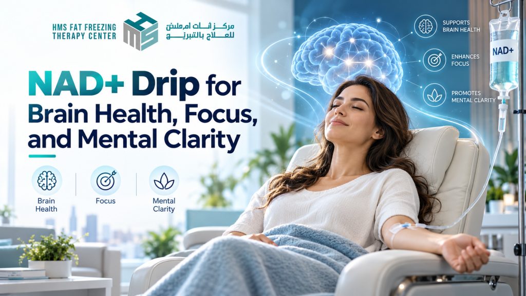 Current image: NAD+ Drip for brain health, focus and mental clarity at HMS Fat Freezing Dubai