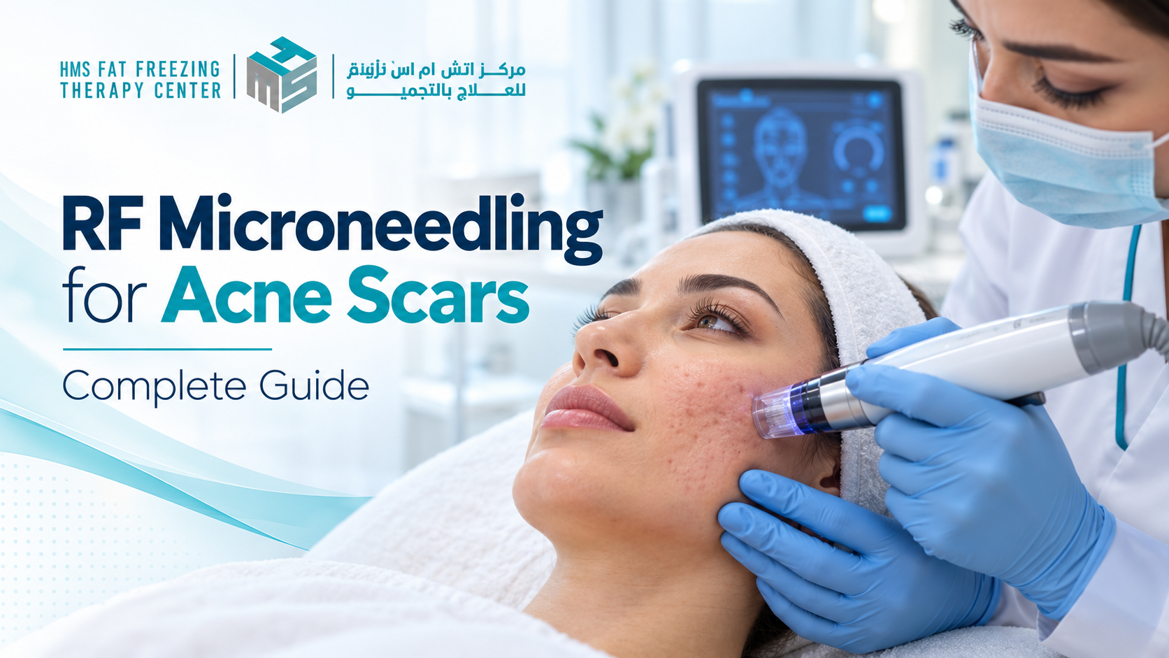 RF Microneedling treatment for acne scars at HMS Fat Freezing Dubai
