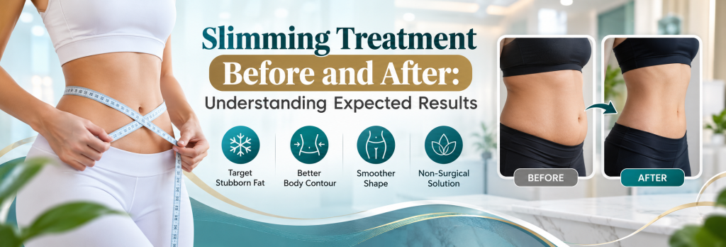 Current image: Slimming Treatment before and after body contouring results at HMS Fat Freezing Dubai