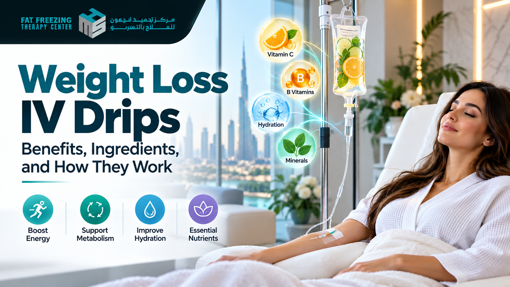Weight Loss IV Drips professionally administered at a wellness clinic in Dubai